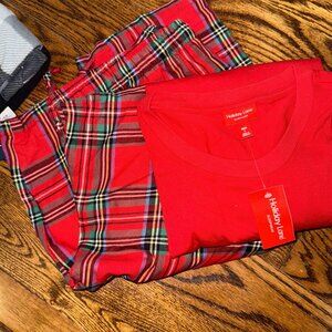 Holiday Lane Tartan Red Christmas Pajama Set L NWT